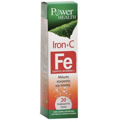 POWER HEALTH  FE Iron+vitamin C σίδηρος + βιταμίνη C  20 αναβράζοντα δισκία